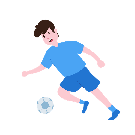 Football Player dribble ball  Illustration