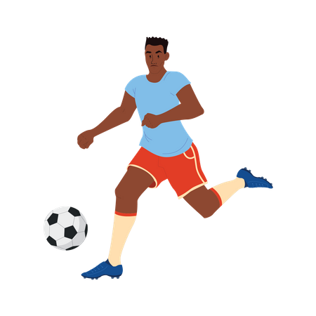 Football player hitting ball  Illustration