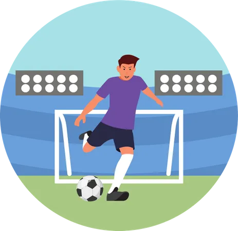 Football Playing  Illustration