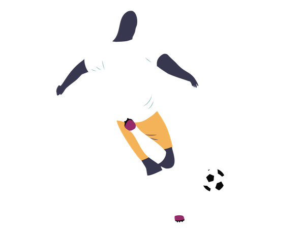 Footballer scoring goal  Illustration