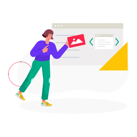Frau entwickelt Website Illustration