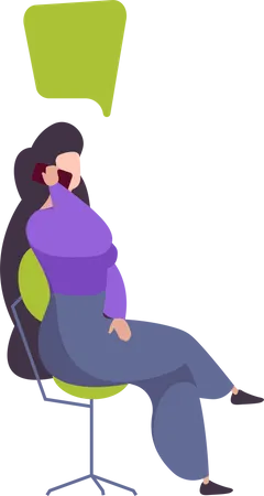 Frau telefoniert mit Handy  Illustration