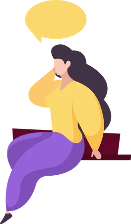 Frau spricht am Smartphone  Illustration