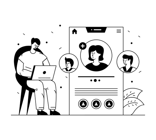 Freund hinzufügen  Illustration
