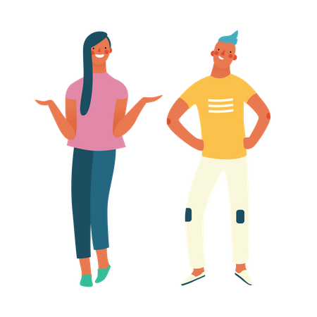 Freund und Freundin  Illustration