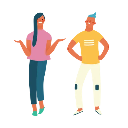 Freund und Freundin  Illustration
