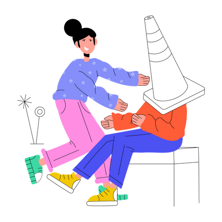 Friend Prank  Illustration