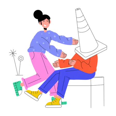 Friend Prank  Illustration