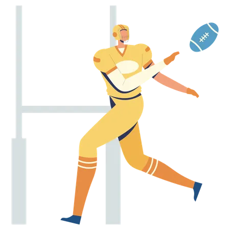 Footballspieler passt Ball  Illustration