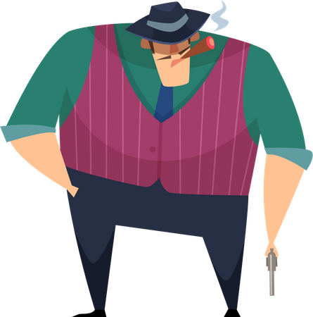 Gangster masculino  Ilustração