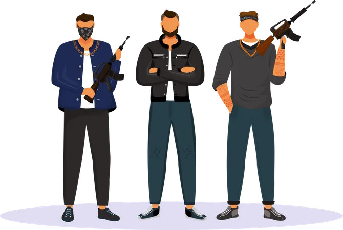 Gangue criminosa  Ilustração