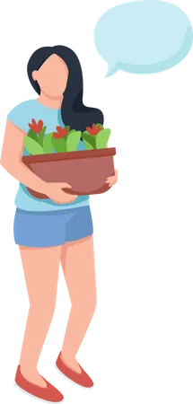 Gardener talking with someone  Illustration