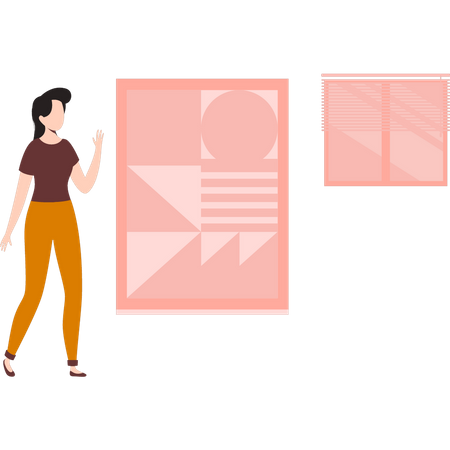 Garota em pé  Ilustração