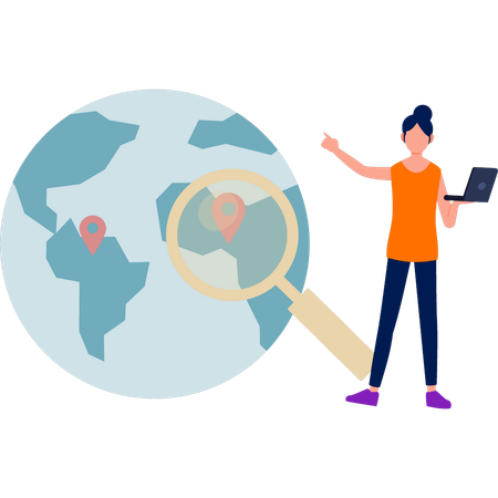 Garota encontrou seu distintivo ao redor do mundo  Ilustração