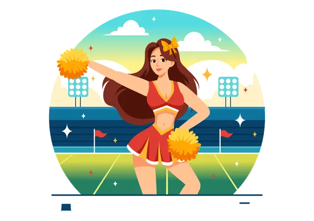 Garota líder de torcida  Ilustração