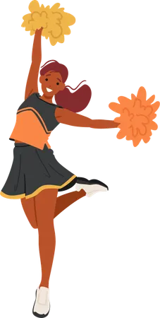 Garota líder de torcida negra  Ilustração