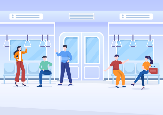 Les gens dans le métro  Illustration