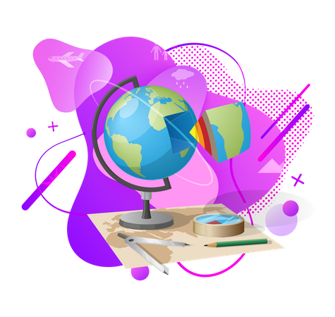 Geography study  Illustration
