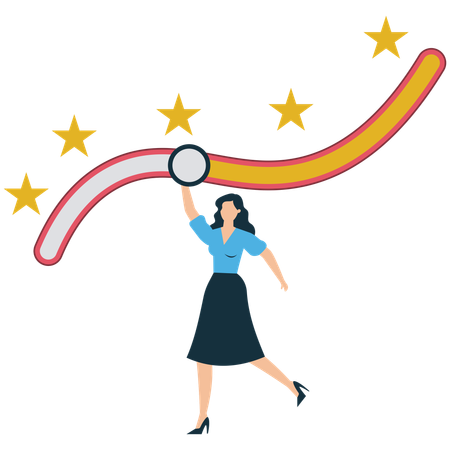 Geschäftsfrau bekommt negatives Feedback  Illustration