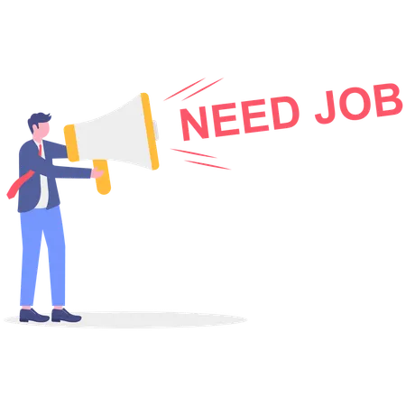 Geschäftsmann kündigt Jobbedarf an  Illustration