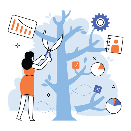 Gestion d'entreprise avec réduction des pertes  Illustration