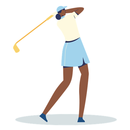 Gil jogando tacada de aproximação de golfe  Ilustração