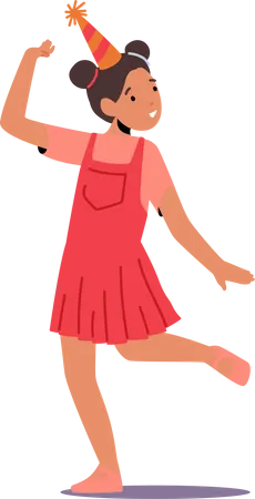 Girl Celebrate Birthday  Illustration