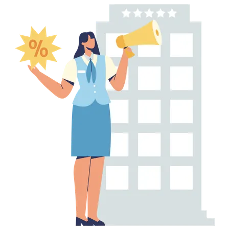 Girl doing Hotel Promotion  Illustration