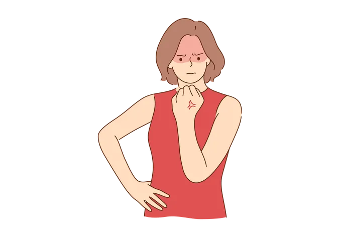 Girl faces confusion in her mind  イラスト