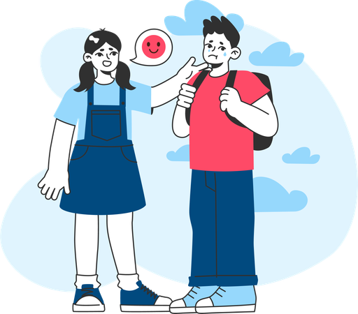Girl giving empathy  イラスト