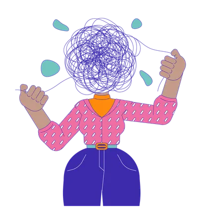 Girl having Mental health struggle  Illustration