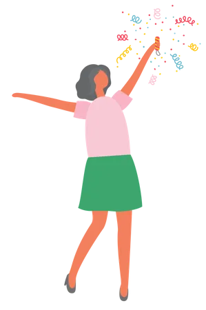 Girl holding bang flapper  Illustration