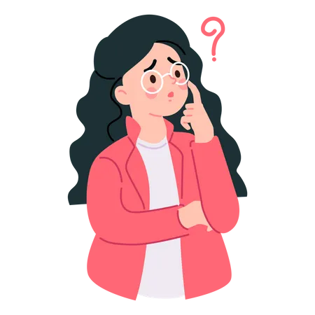 Girl in confusion  イラスト