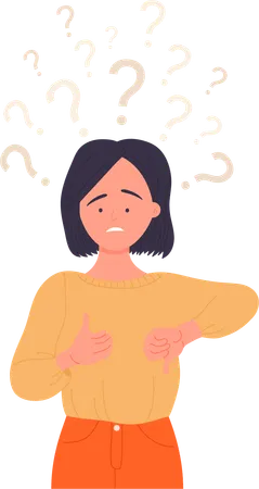 Girl in dilemma  イラスト
