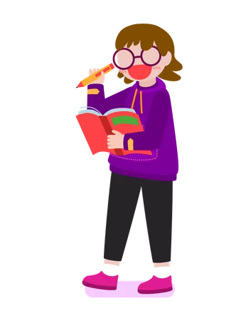 Girl reading  일러스트레이션