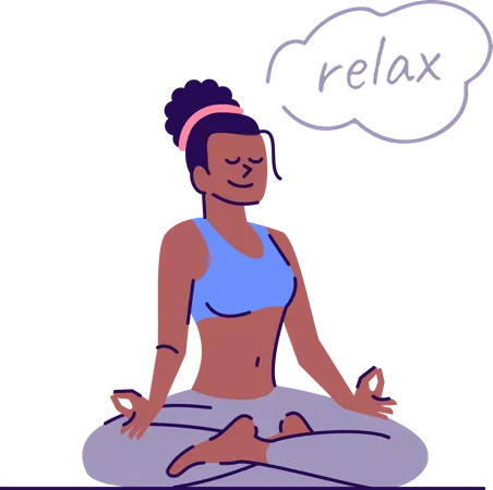 Girl relaxing in lotus position  Illustration
