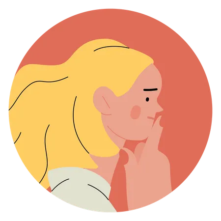 Girl thinking  イラスト