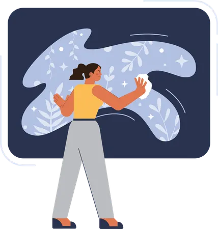 Girl Transition process with time development  Illustration