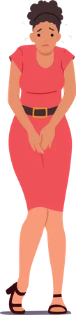 Girl urgently need to pee  イラスト