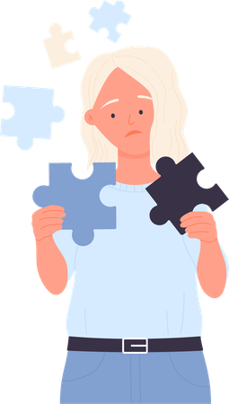 Girl with Choice making confusion  イラスト
