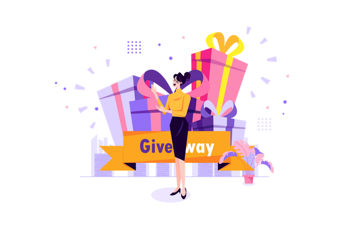 Giveaway time promotion  일러스트레이션