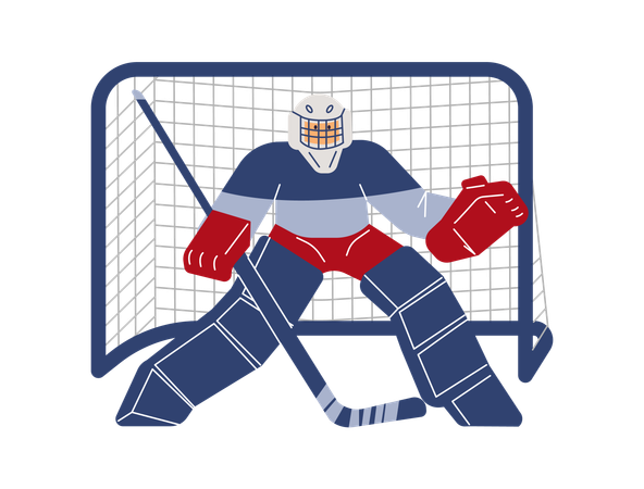 Goleiro de hóquei  Ilustração