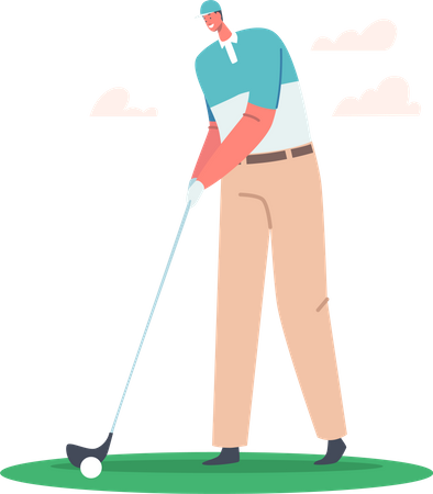 Golfspieler, der Golf spielt  Illustration