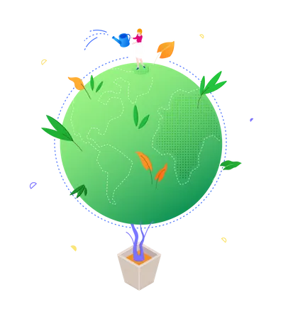 Green planet  Illustration