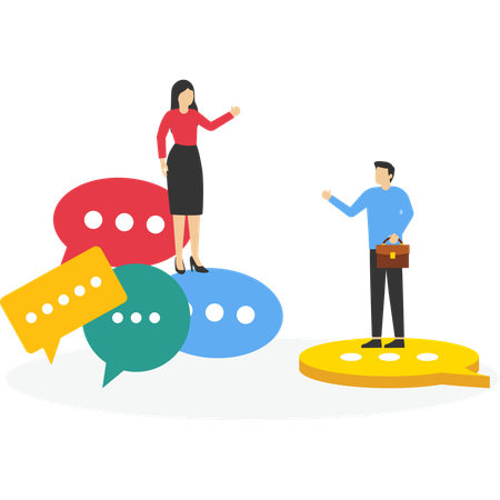 Group discussing business plans  Illustration