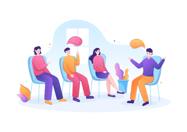 Group therapy for people psychology  Illustration