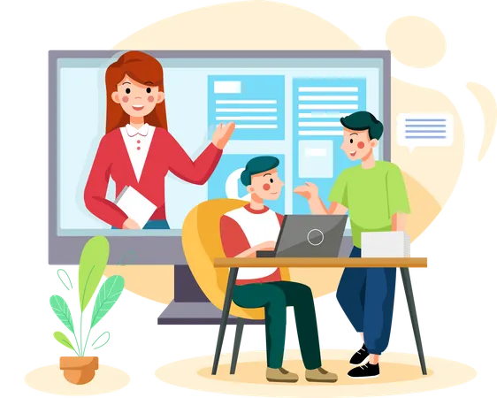 Guia educacional on-line  Ilustração