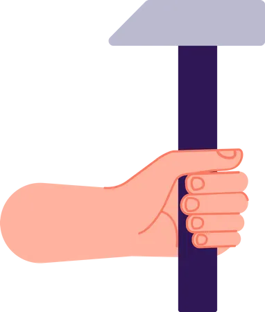 Hand holding hammer Illustration