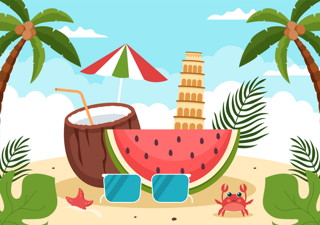 Bonne célébration du festival italien de Ferragosto  Illustration