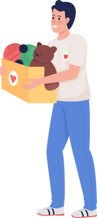 Happy male volunteer  Illustration